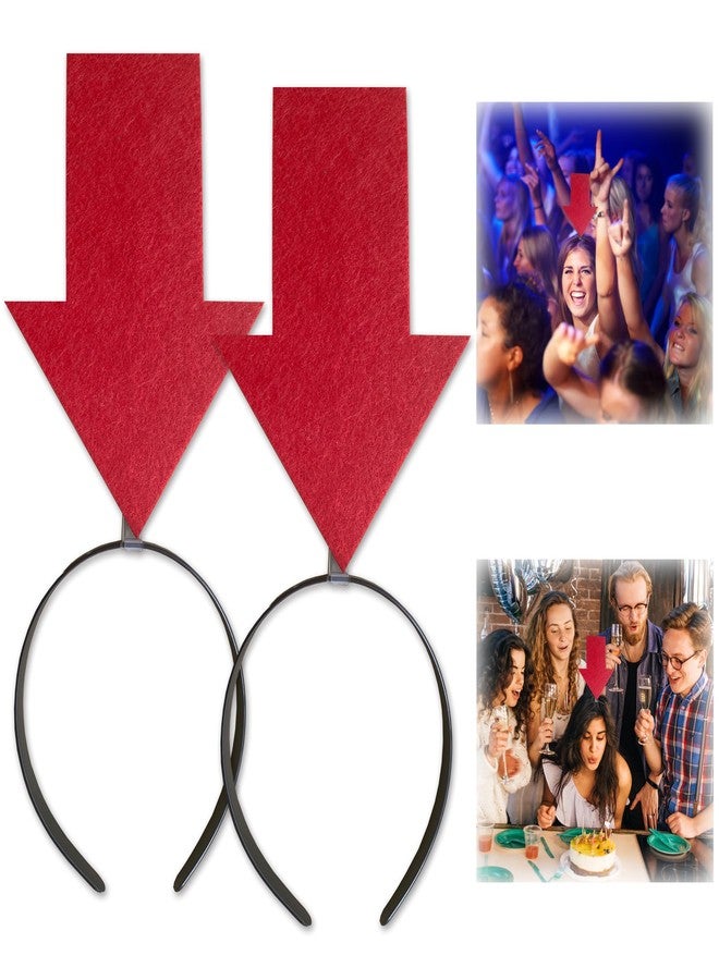 YOOLEETC 2pcs Arrow Headband | New creative symbol headband | Party Festival parade Concert Support group headband(Red Arrow x2, Large) - Image 1